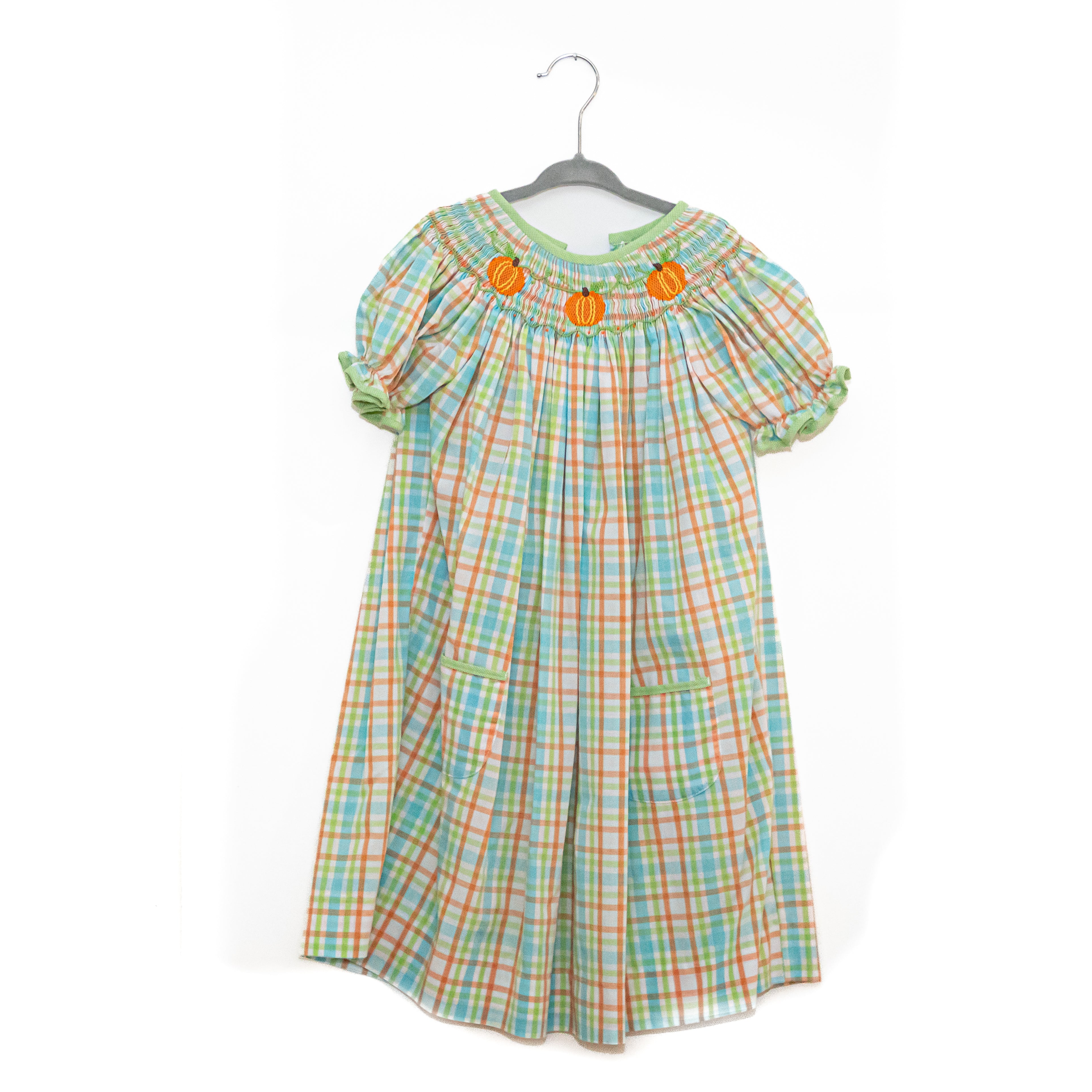 Shrimp & Grits Smocked Pumpkin Dress