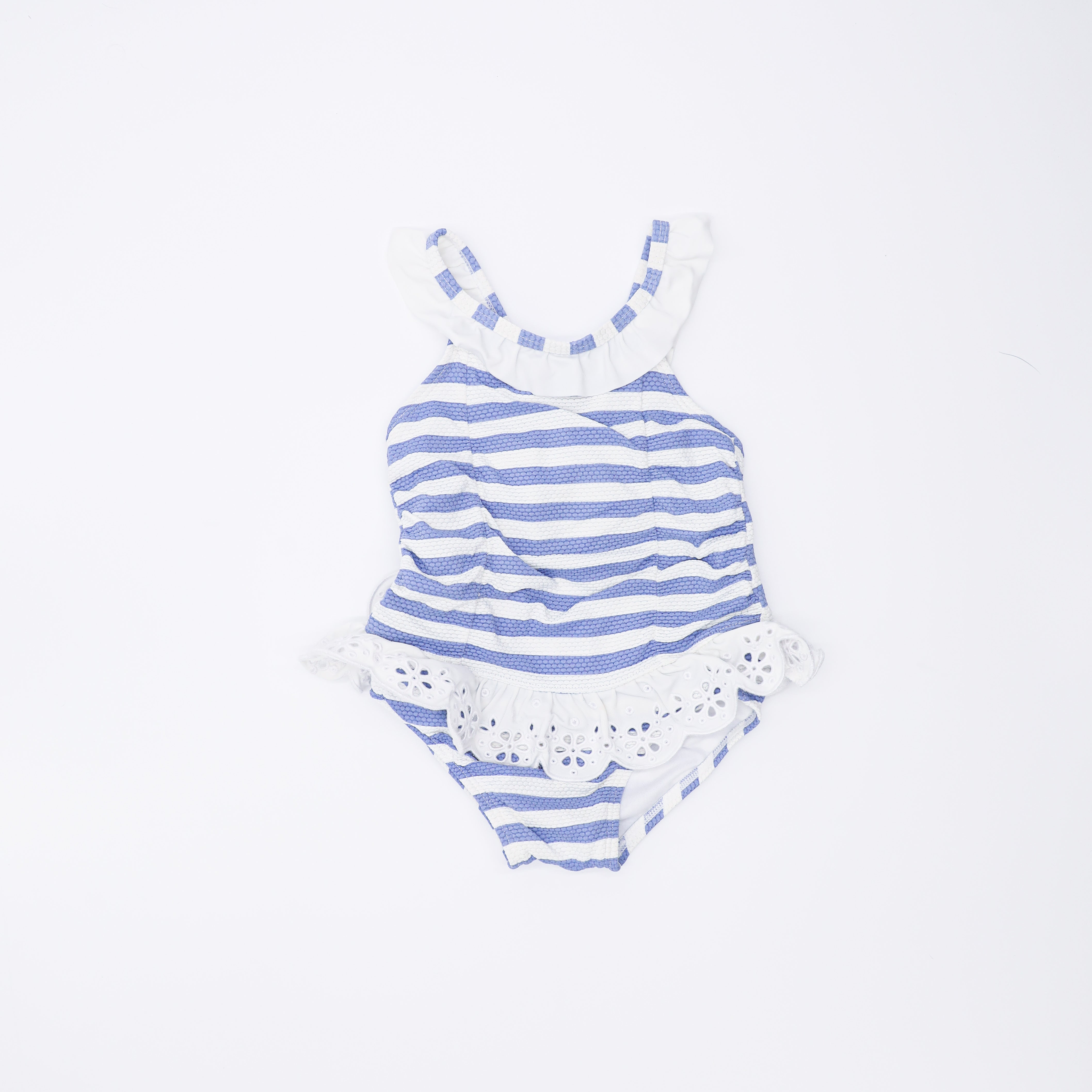 Janie and Jack Blue and White Stripe Swimsuit