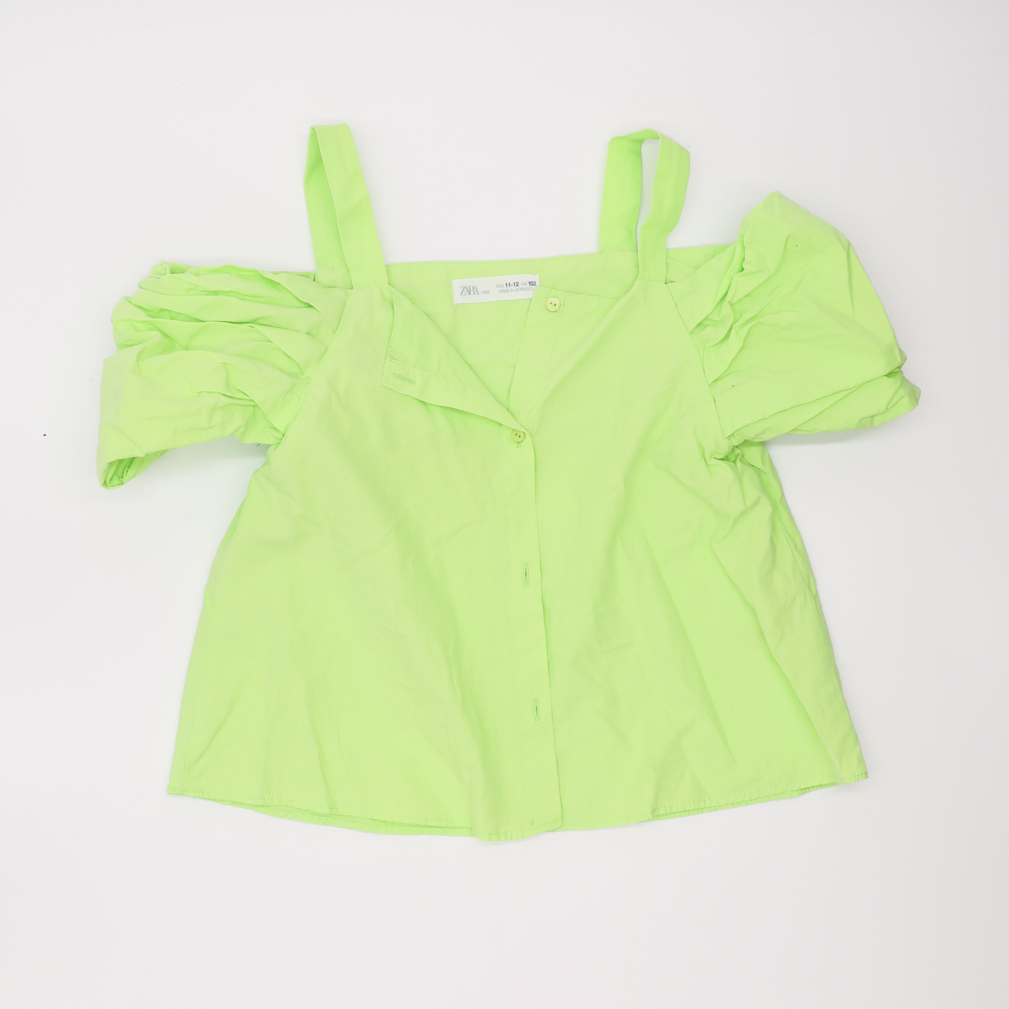 Zara Lime Green Off The Shoulder Top