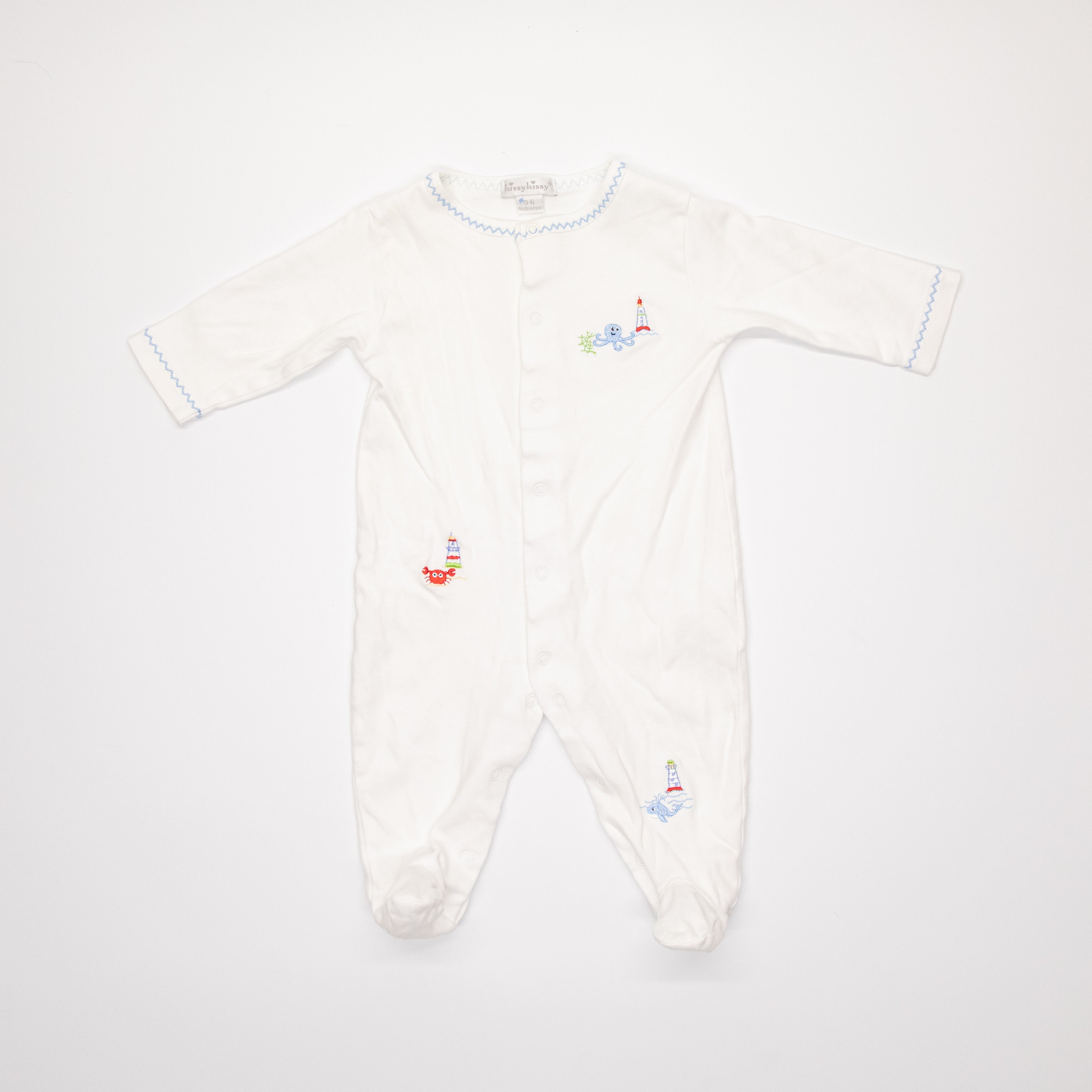 Kissy Kissy Footed Onesie With Lighthouse Detail