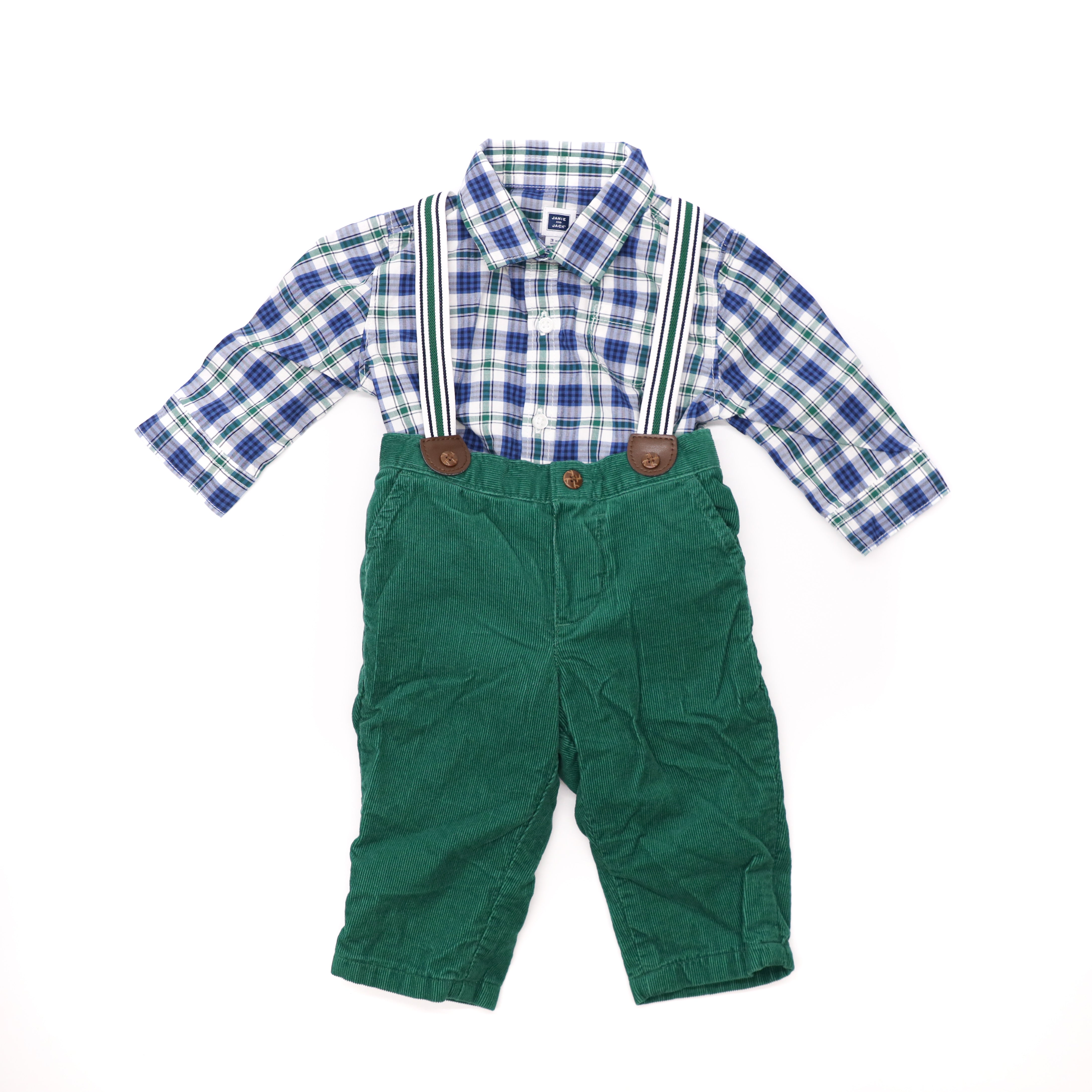 Janie & Jack Shirt & Shortall Set