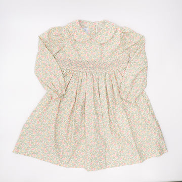 Little English Smocked Floral Long Sleeve Dress