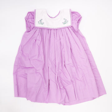 The Proper Peony Purple Dress with Floral Embroidery