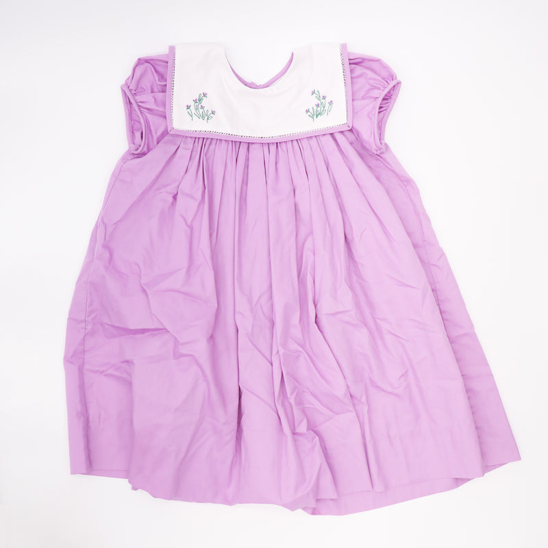 The Proper Peony Purple Dress with Floral Embroidery