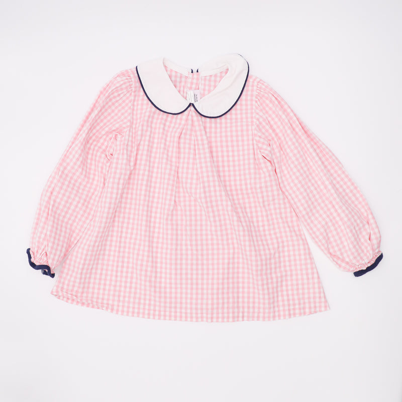 Lullaby Set Pink Gingham Top with Collar