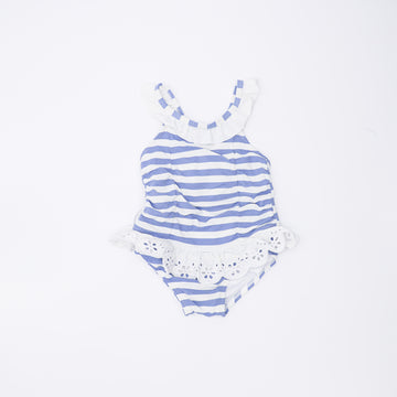 Janie and Jack Blue and White Stripe Swimsuit