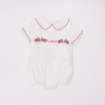 Cecil and Lou White Bubble with Flags