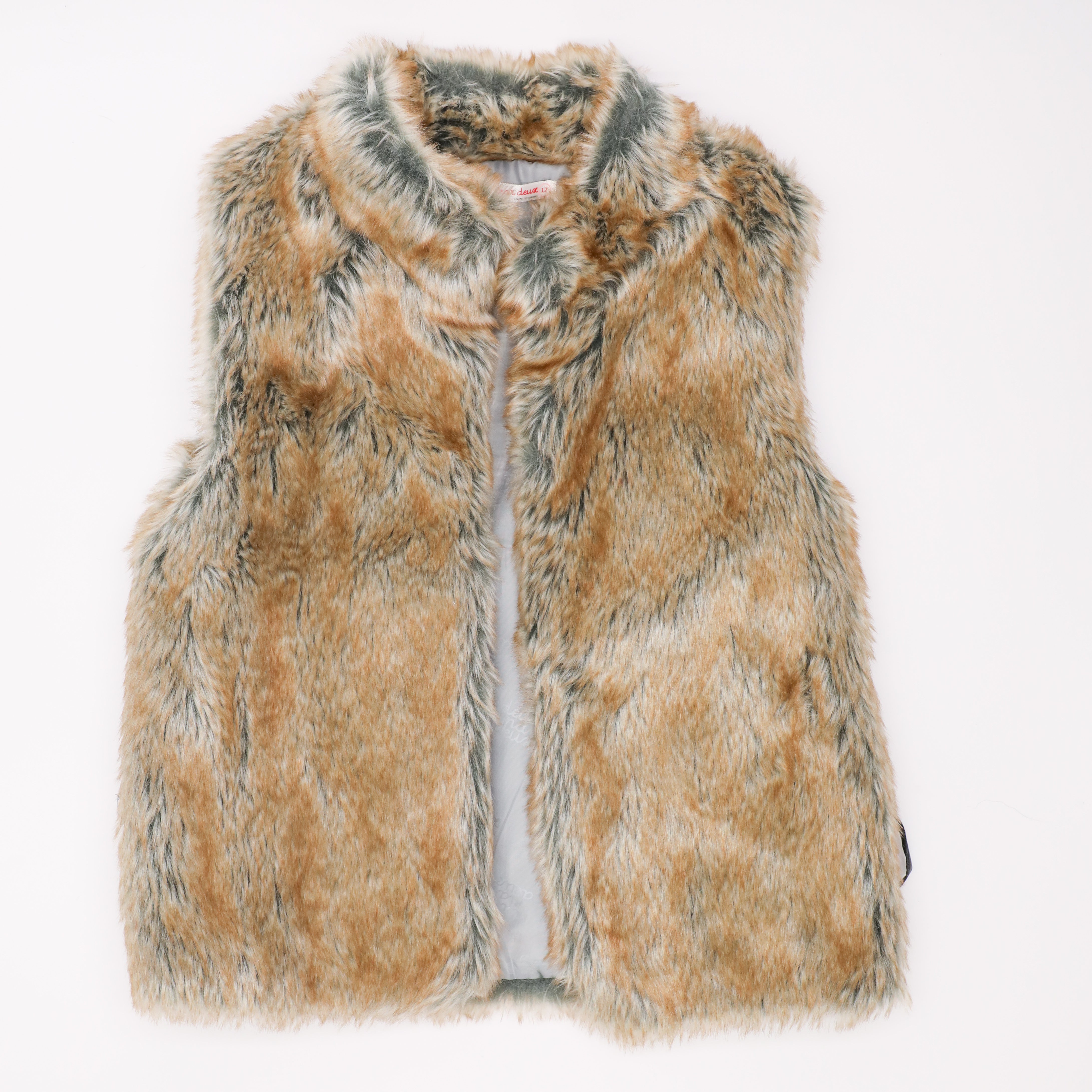 Deux par deux Faux Fur Vest with Tie