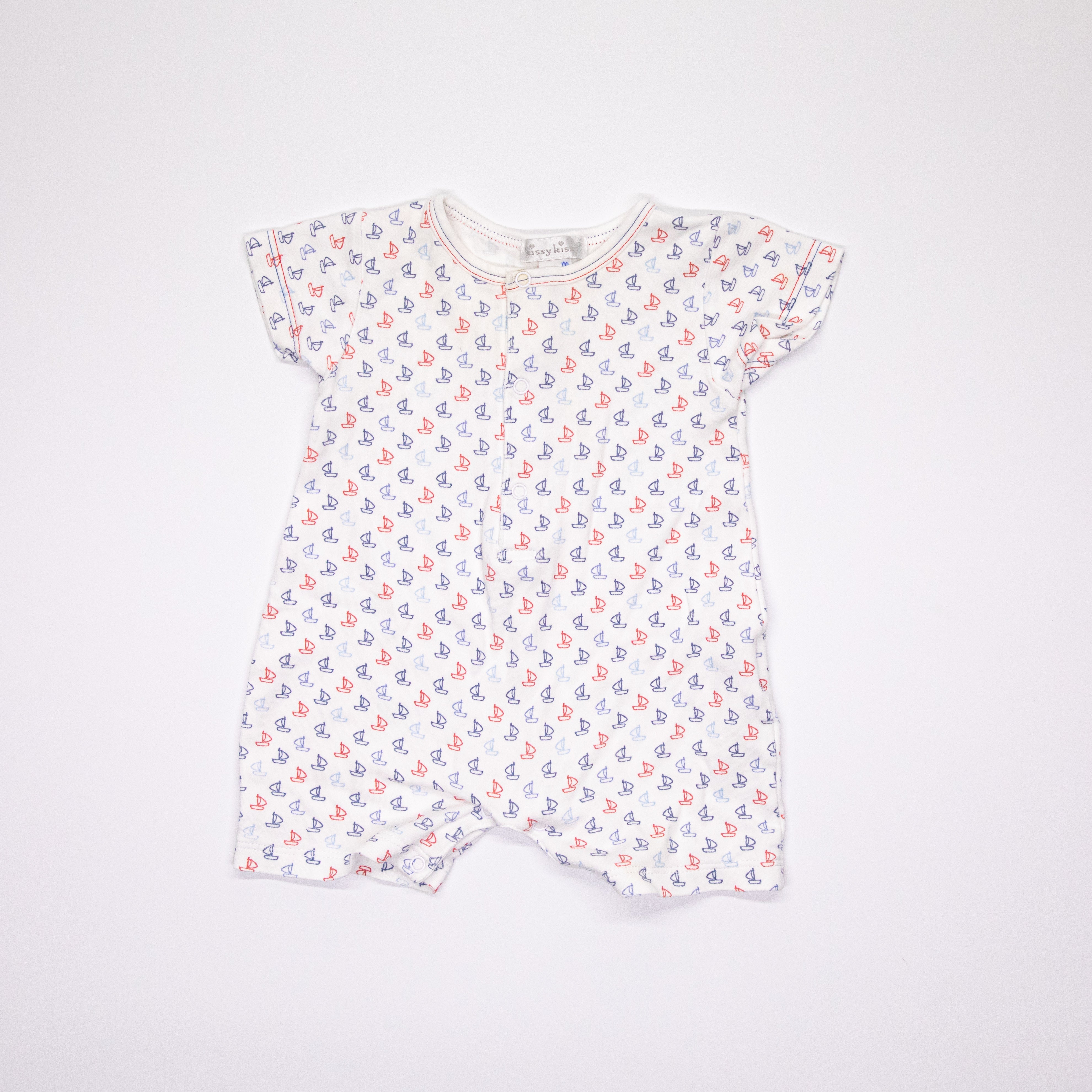 Kissy Kissy Onesie with Sailboat Print