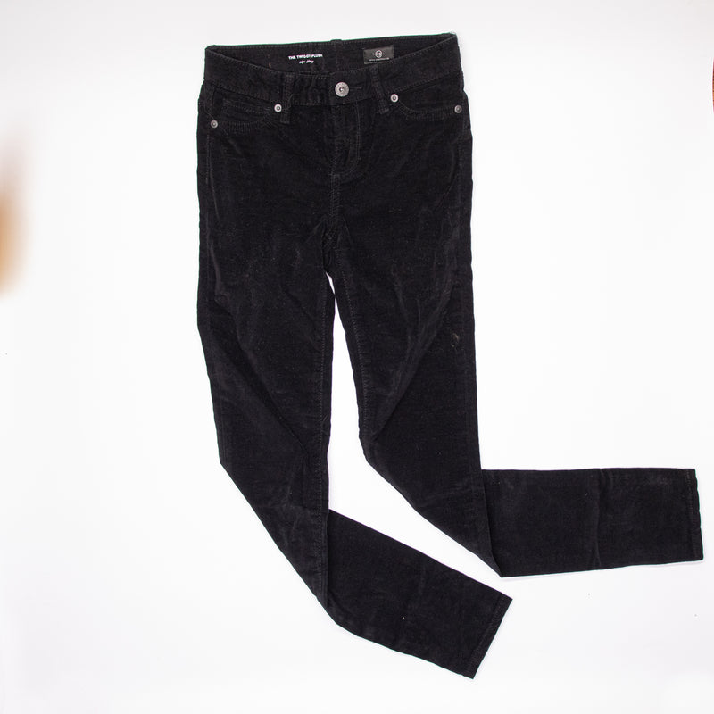 AG "The Twiggy Plush" Black Velvet Skinny Jeans