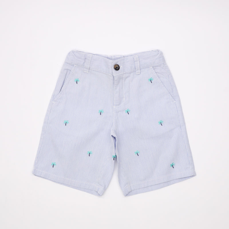 Janie and Jack Pinstripe Shorts with Palm Trees