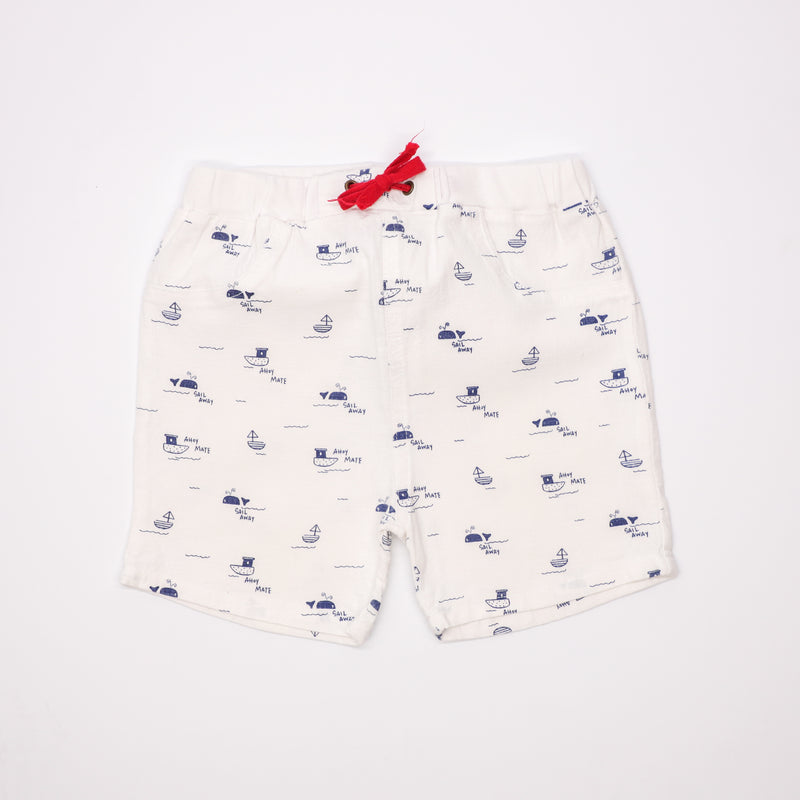 Mudpie Nautical White Shorts