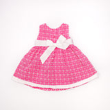 Pink Eyelet Lace Dress with Flower Sash