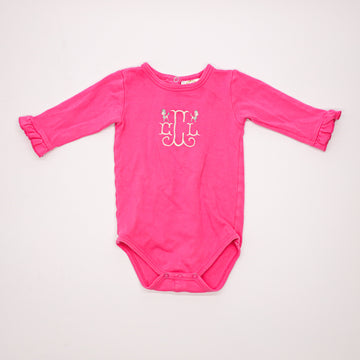 Blanks Boutique 3/4 Sleeve Pink Onesie Monogrammed CCL