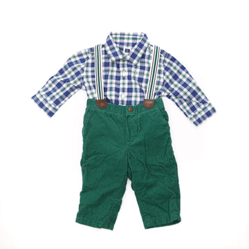 Janie & Jack Shirt & Shortall Set