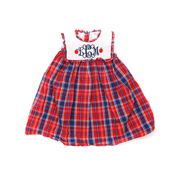 Eliza James Red & Navy Plaid Dress