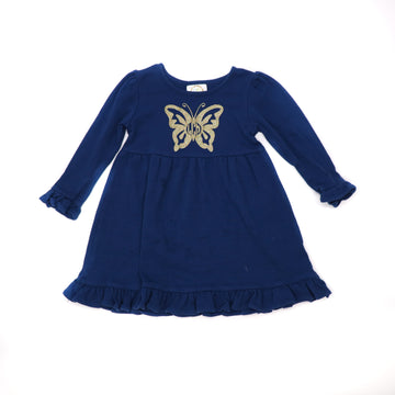 Blanks Boutique Navy Cotton Dress with Butterfly Monogram
