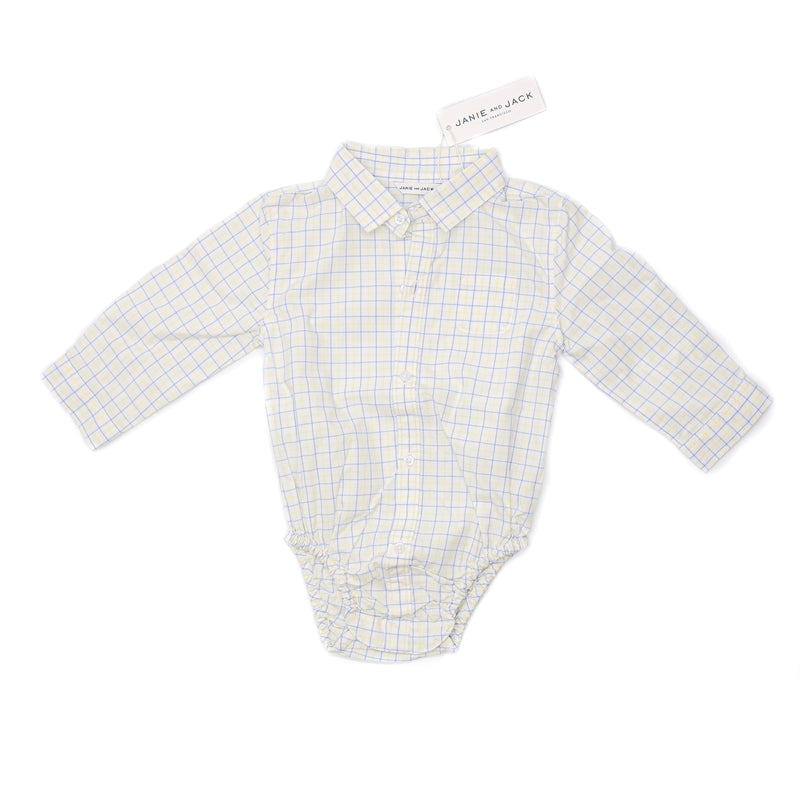 Janie and Jack Long Sleeve Button Down Onesie
