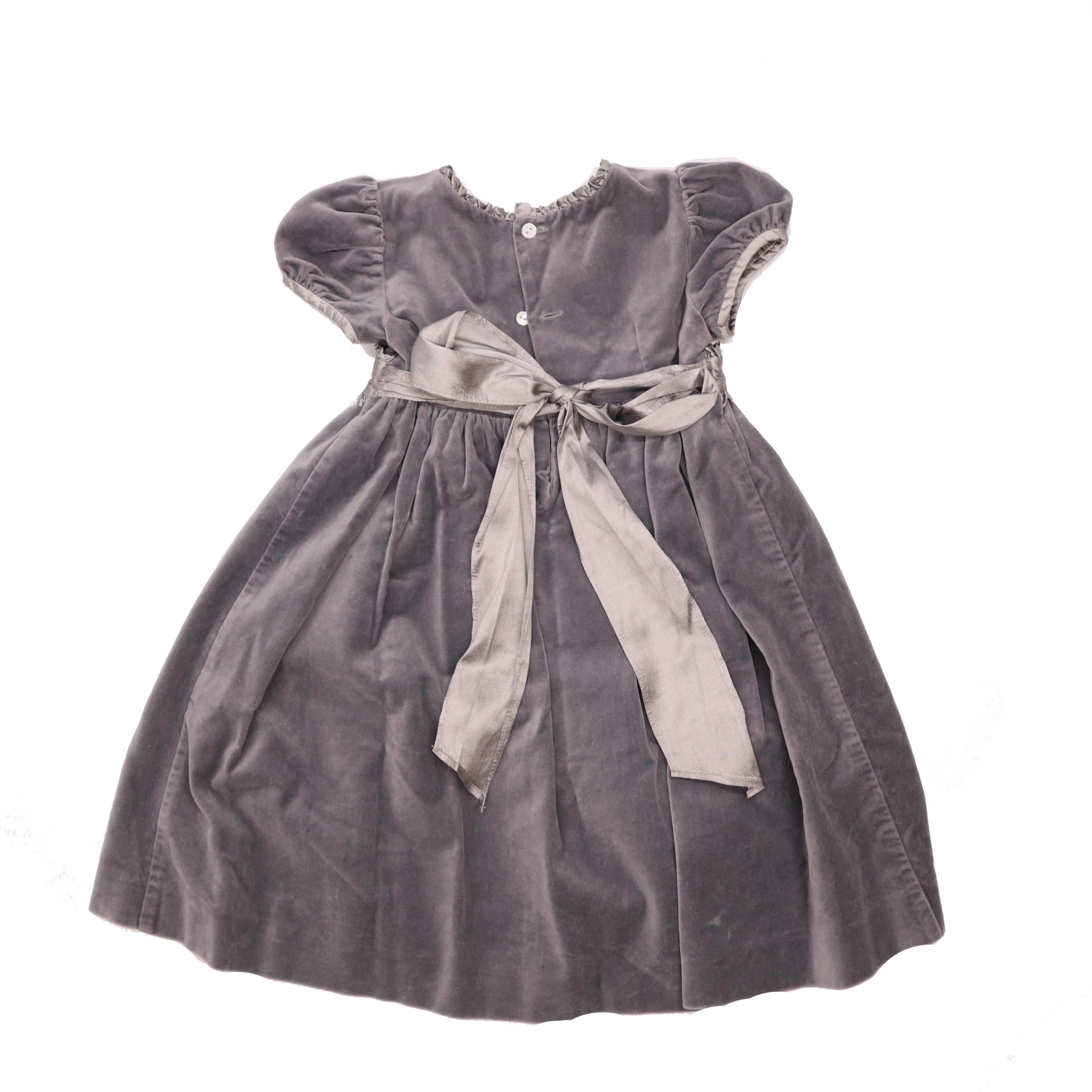 Velvet Dress with Silk Sash