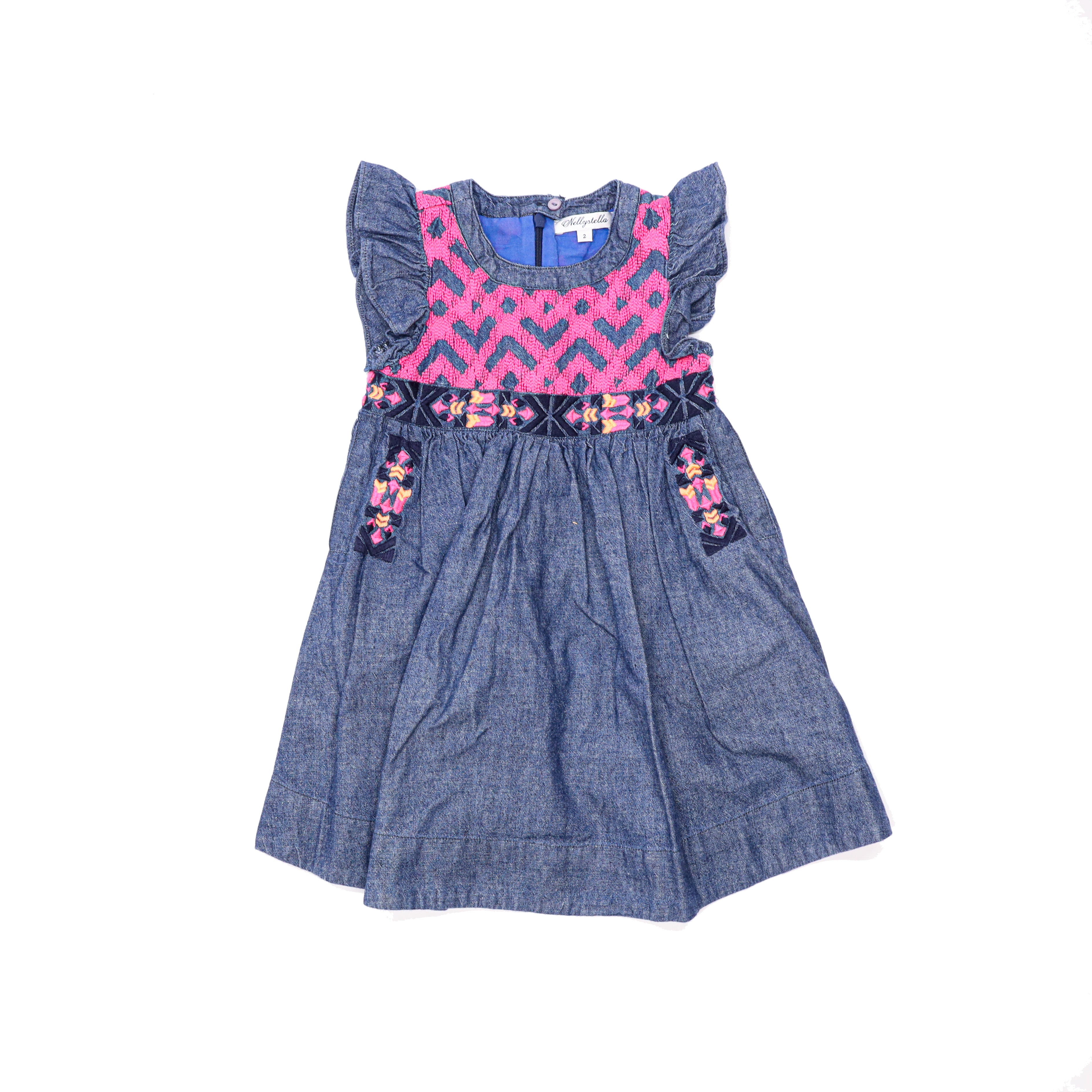 Nellystella Denim Dress with Embroidery