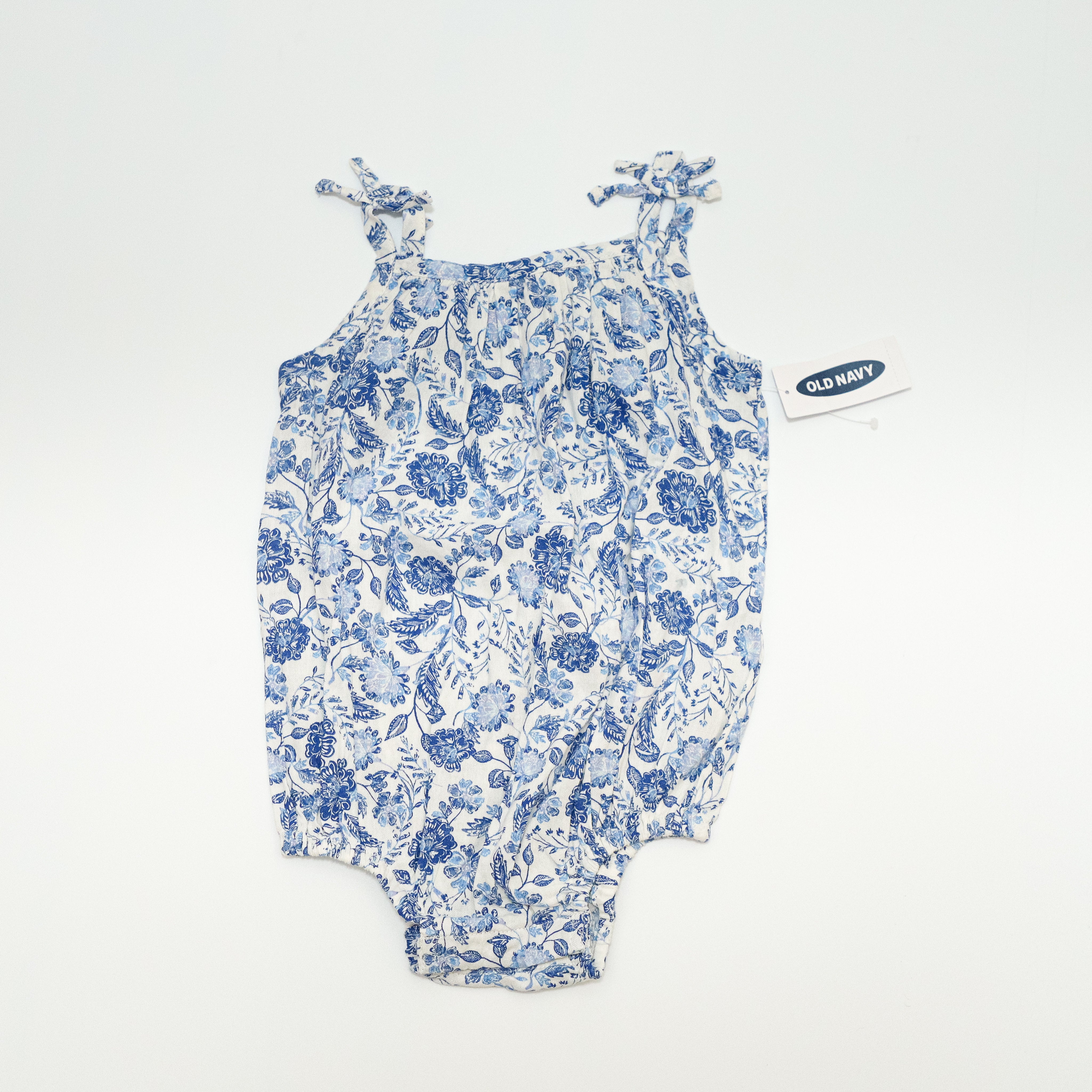 Old Navy Blue Floral Bubble