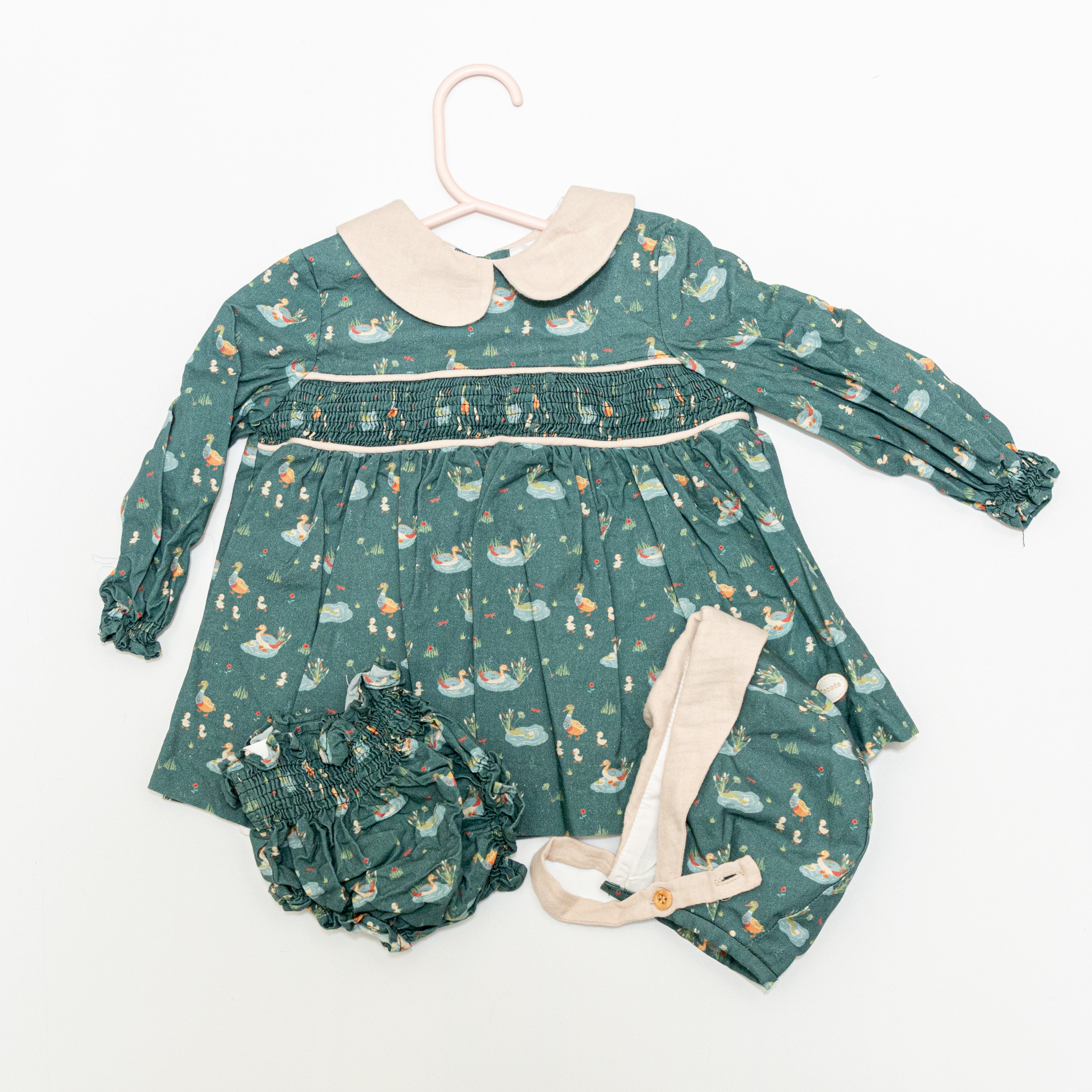 Cocote Dress, bloomer and Bonnet Set