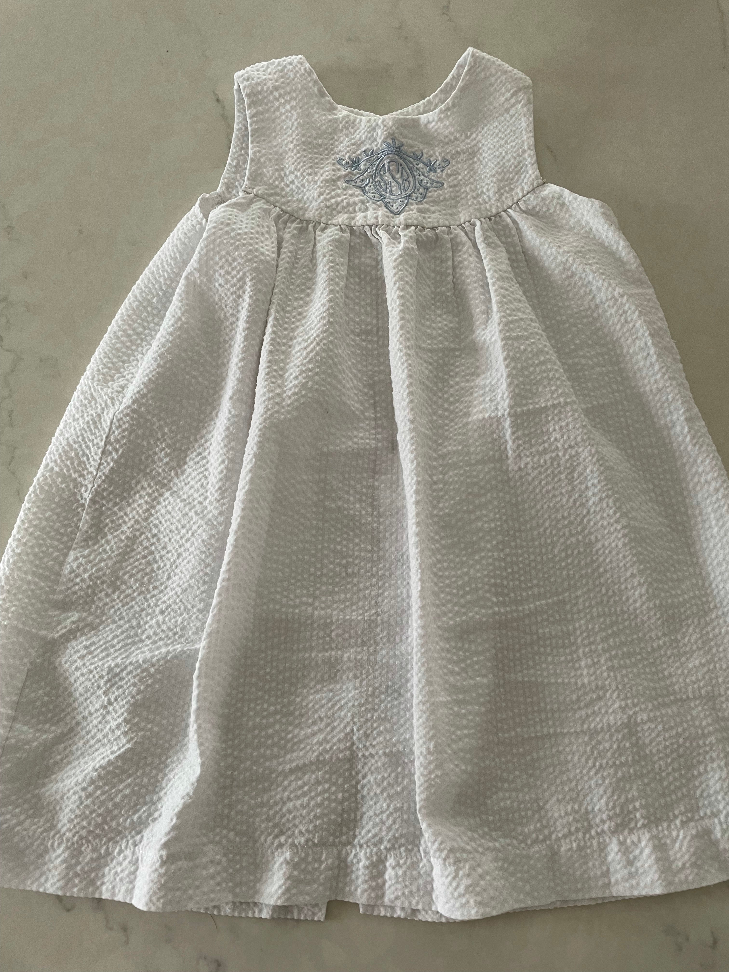 Paty White Seersucker Dress