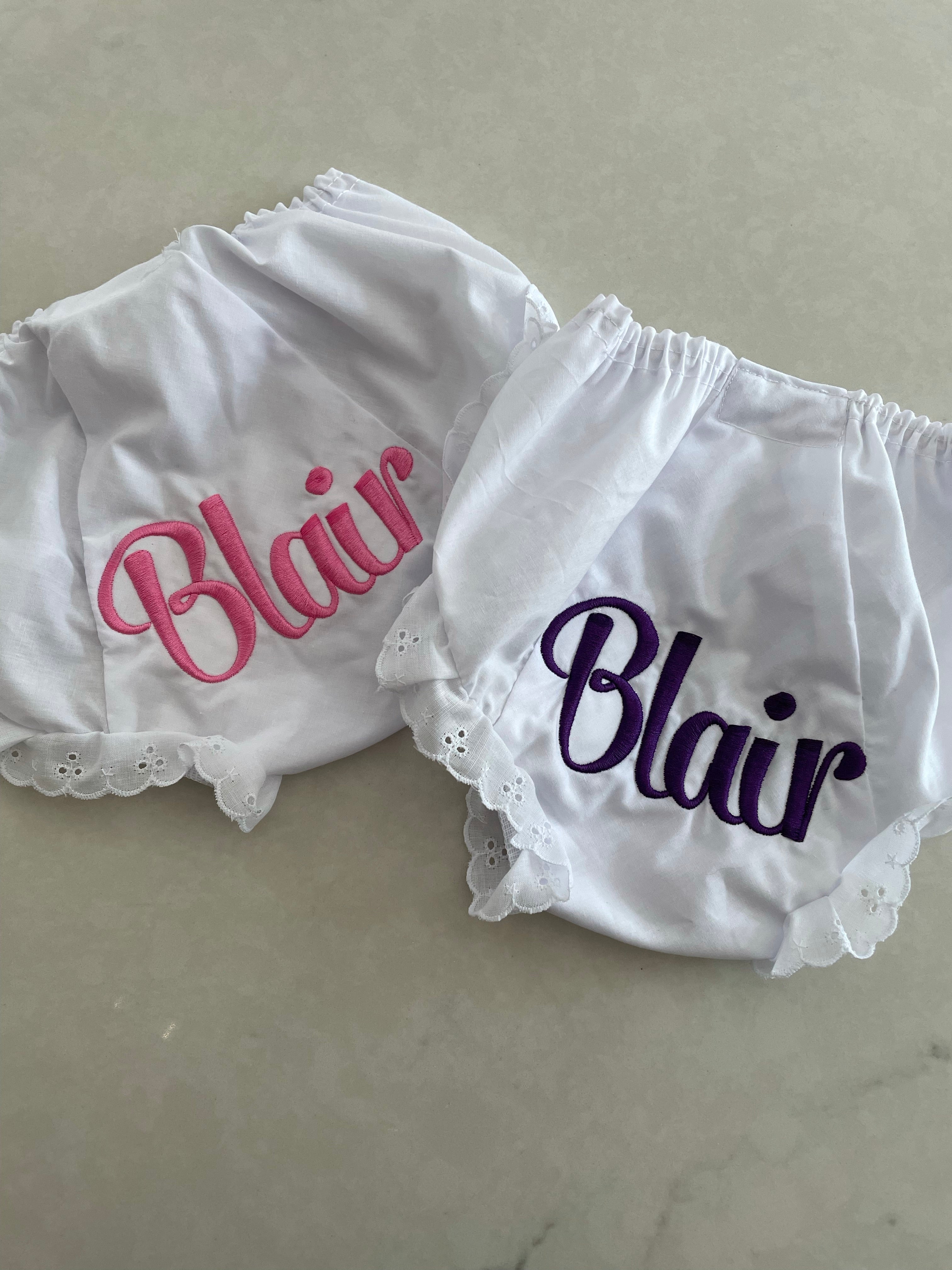 Set of 2 Blair Bloomers with Eyelet Trim