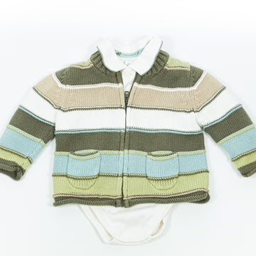 Janie and Jack Collared Onesie & Zip Sweater