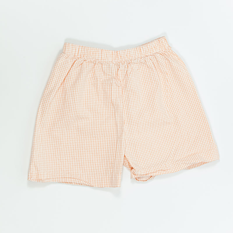 Little English Orange Gingham Shorts