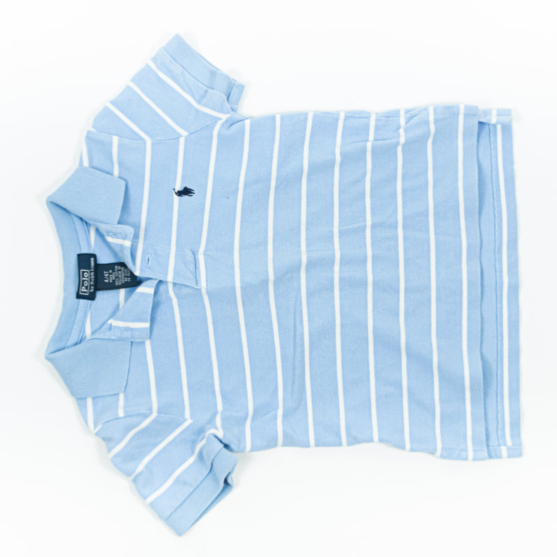 Ralph Lauren Short Sleeve Light Blue Stripe Polo
